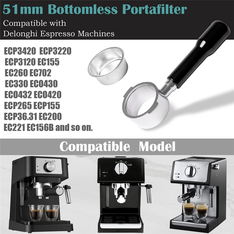 ABYN-51Mm Bottomless Portafilt - Delonghi Espresso Ecp3420 评论和价格
