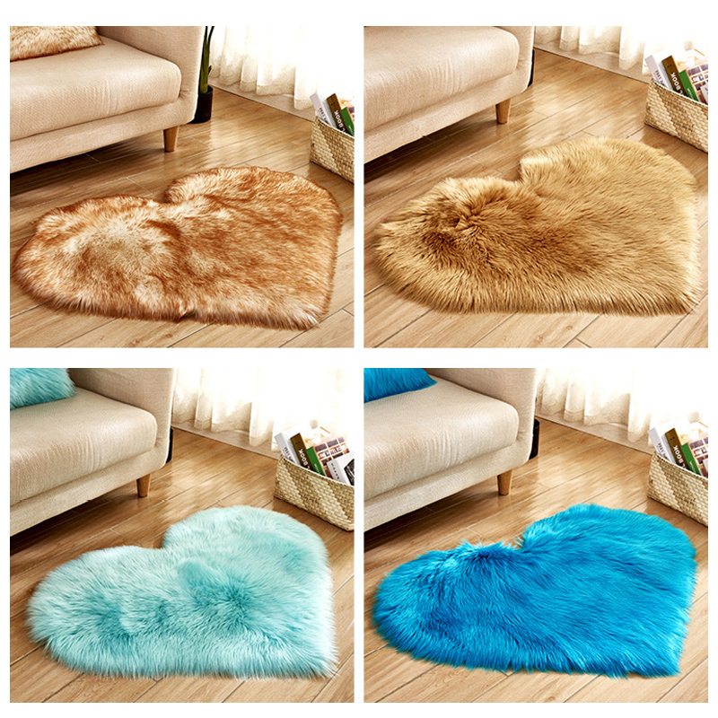 Furry Solid Color Heart Rug Be - Coffee Equipment At Home 评论和价格